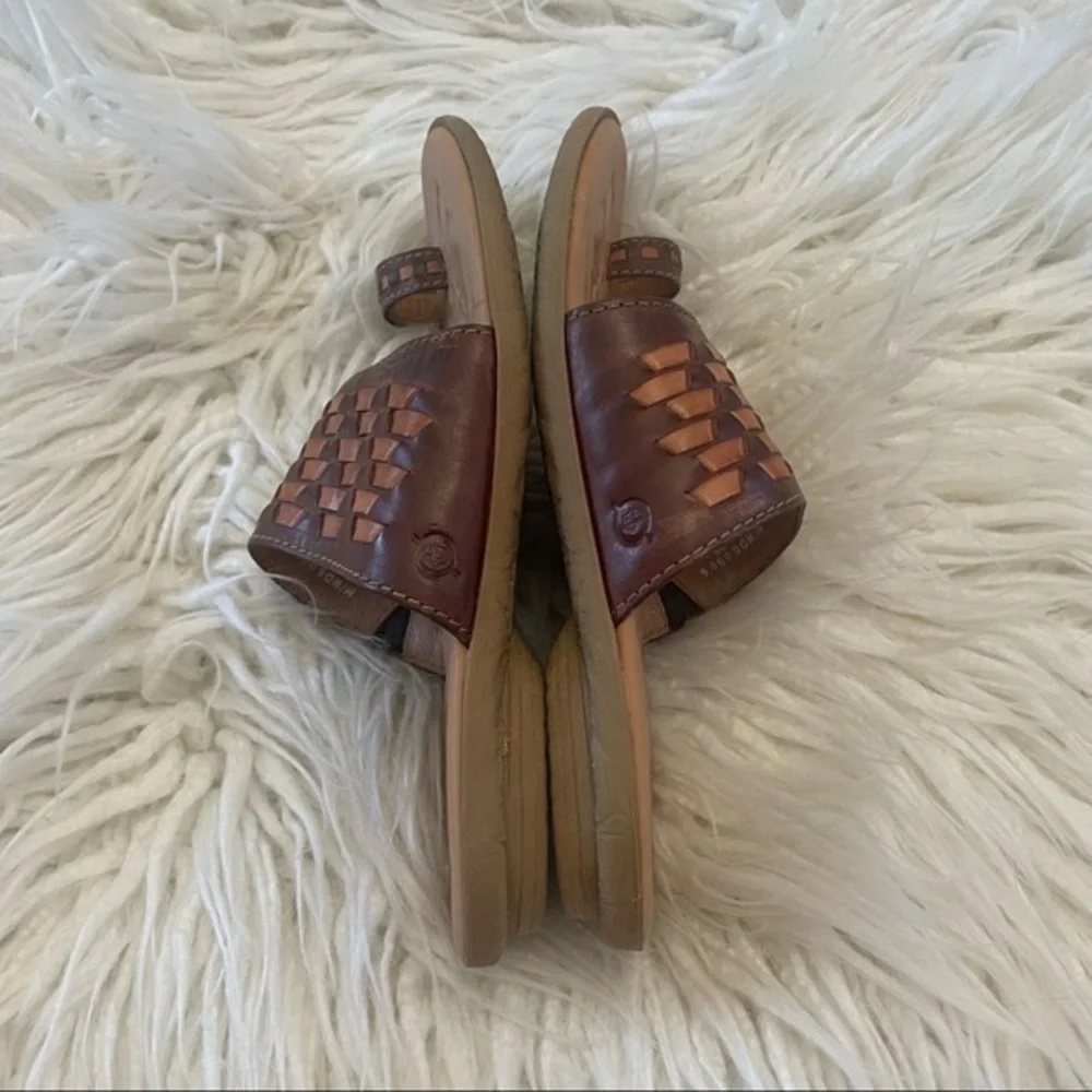Born brown woven leather‎ sandals comfort ladies size 7 - Picture 6 of 8
